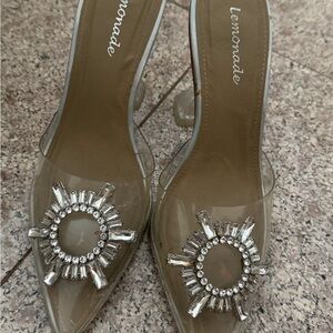 Clear Embellished Heels
